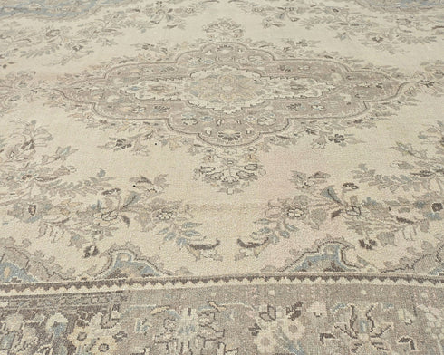 7x10 Vintage Brown Persian Style Hand Knotted Low Pile Wool Area Rug